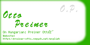 otto preiner business card